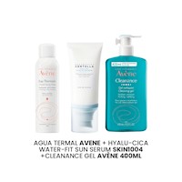 Agua termal avene + Hyalu-Cica Water-Fit Sun Serum  + Cleanance gel Avene 400ml